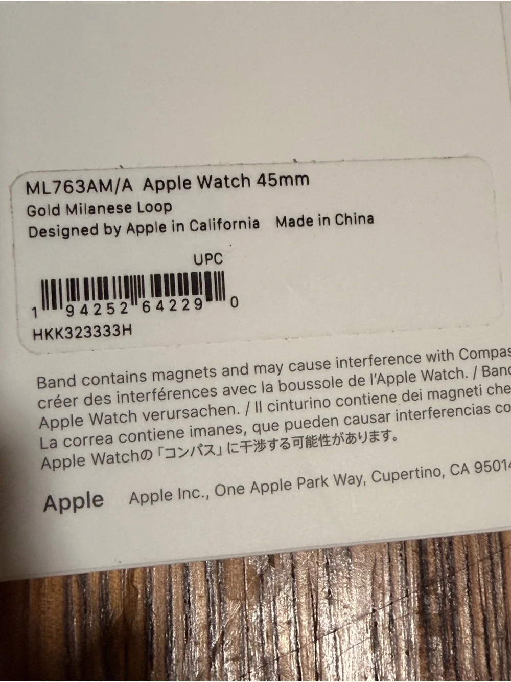 Apple Watch Gold Milanese Loop 45mm Genuine Apple ML763AM/A